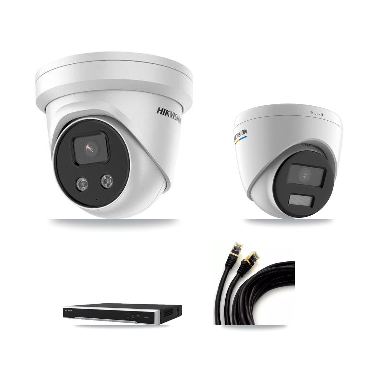 Hikvision 8-Channel 2MP – 5MP CCTV Kit — 1 2MP + 2 5MP Turret Cameras + 3TB Recording (DS-7608NI-M2 Recorder)