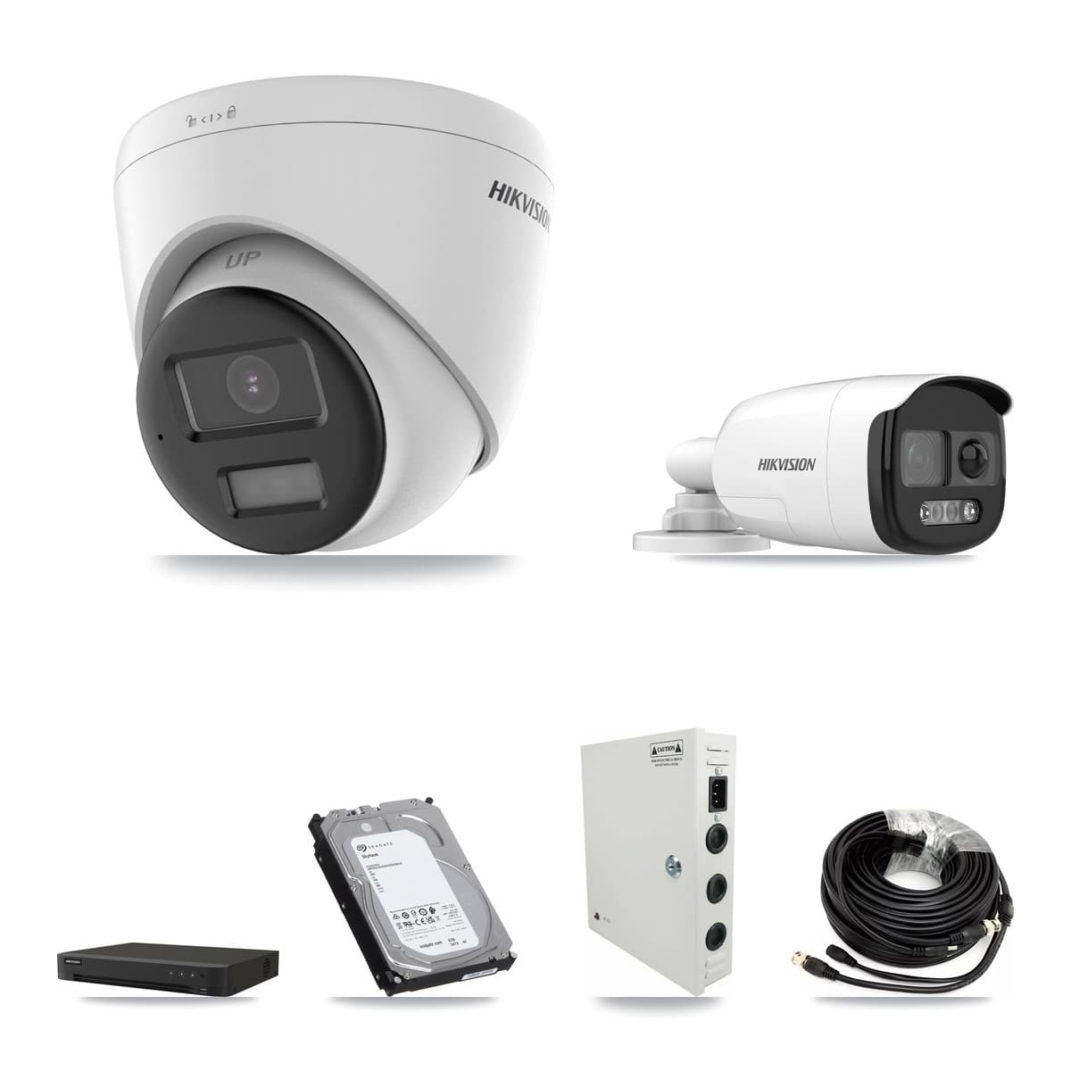 Hikvision 16-Channel 5MP CCTV Kit — 4 DS-2CE12KF3T Bullet + 8 DS-2CE78K0T Turret Cameras + 6TB Recording