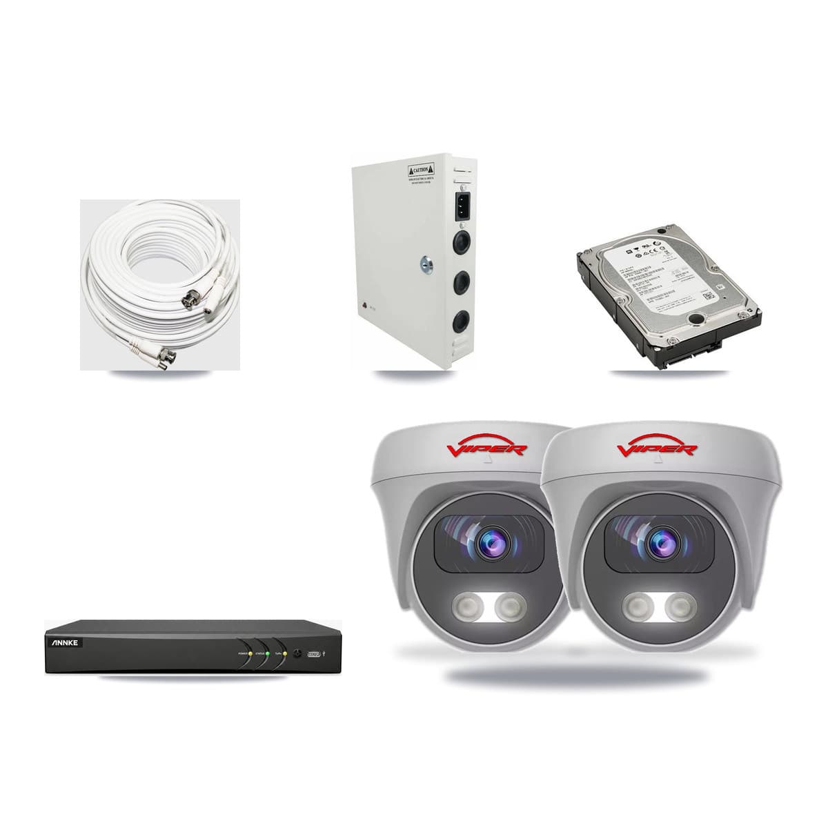 Viper & ANNKE 4-Channel 5MP CCTV Kit — 2 Cameras + 5TB Recording - Image 1