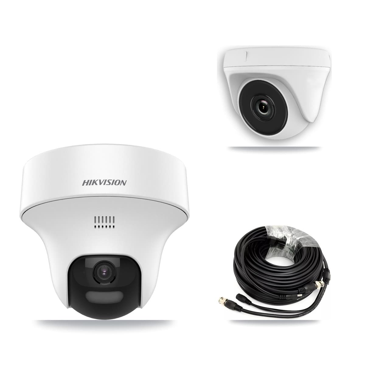 Hikvision & Prolux 8-Channel 2MP – 5MP CCTV Kit — 2 DS-2CE70K0T 5MP Turret + 1 White HDT-2MP-N20W 2MP Dome Cameras + 3TB Recording (PXD-5208AN Recorder)