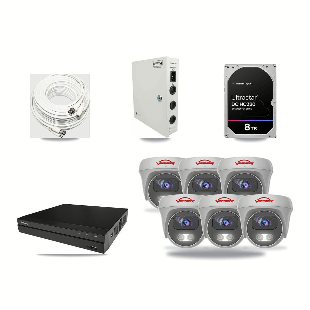 Prolux 8-channel CCTV kit: 6 cameras (6× 5MP Camera), 8TB hard drive