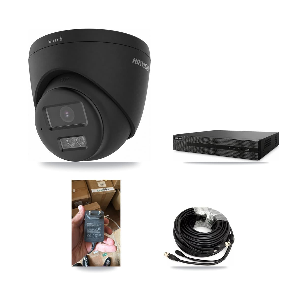 Hikvision 8-Channel 4K CCTV Kit — 1 Black Turret Camera + 3TB Recording (DVR-8CH Recorder) - Image 1