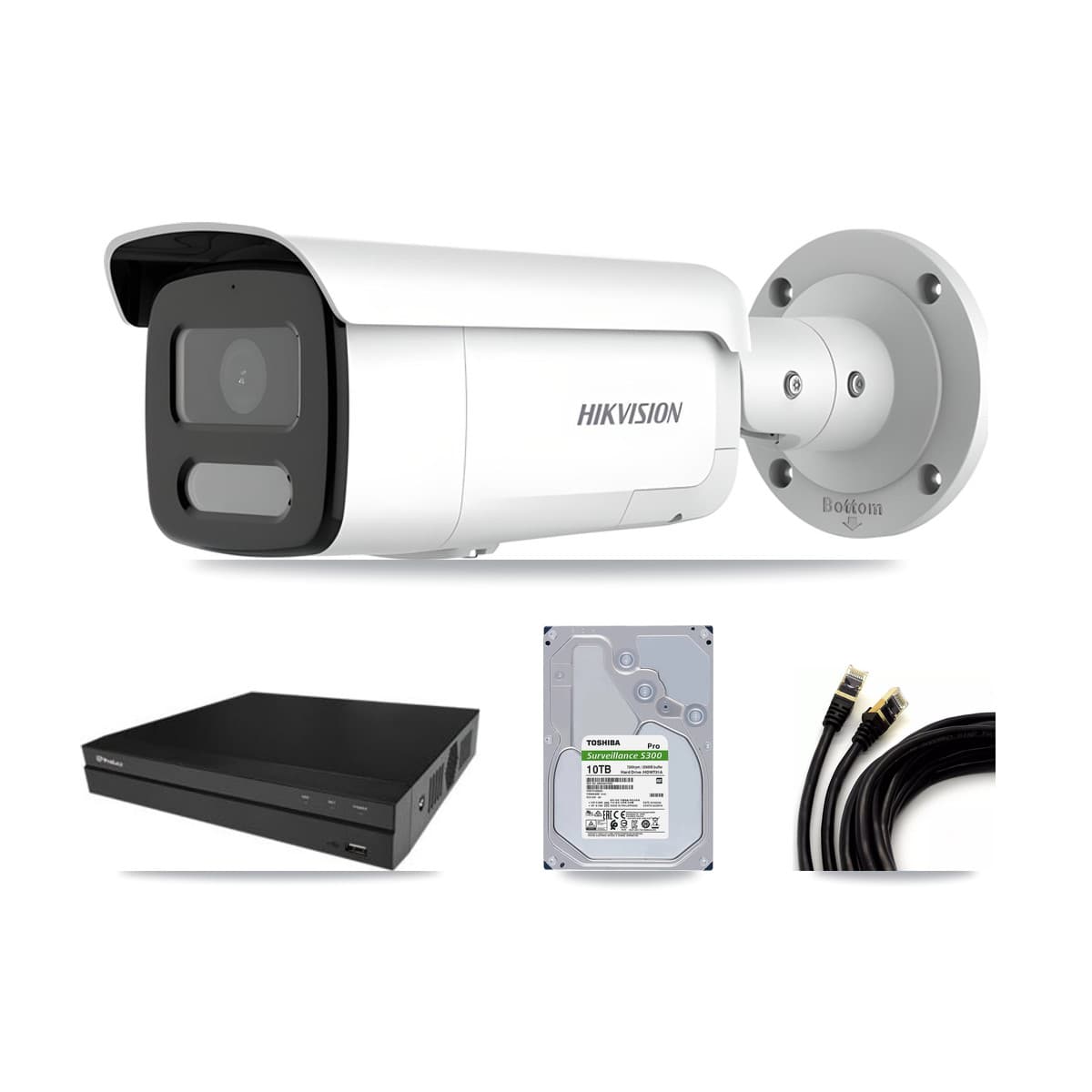 Hikvision & Prolux 16-Channel 4MP CCTV Kit — 15 Bullet Cameras + 2× 10TB Recording