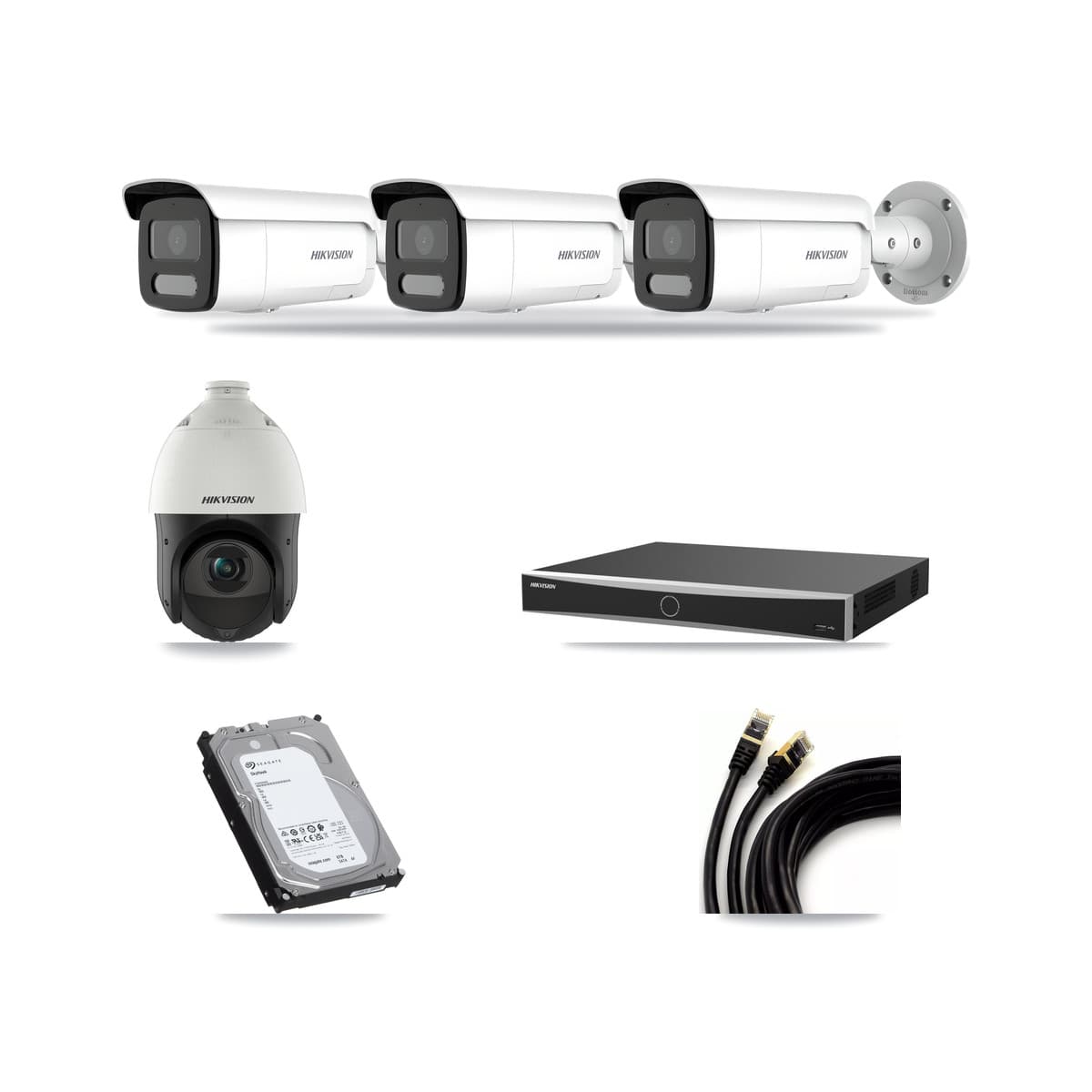 Hikvision 16-Channel 4MP CCTV Kit — 3 Bullet + 1 PTZ Cameras + 6TB Recording (DS-7616NXI Recorder) - Image 1
