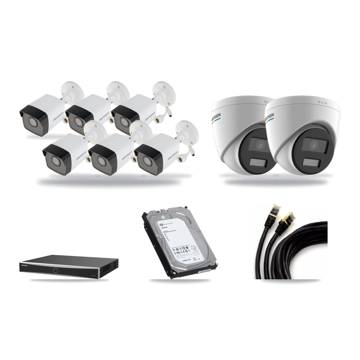 Hikvision 16-Channel 2MP – 5MP CCTV Kit — 6 5MP Bullet + 2 2MP Turret Cameras + 6TB Recording (DS-7616NXI Recorder) - Image 1