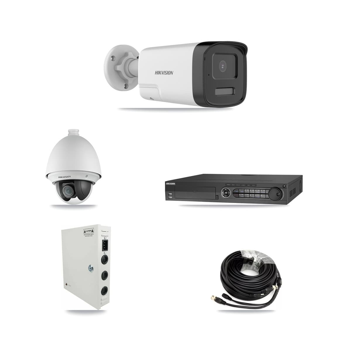 Hikvision 32-Channel 2MP – 5MP CCTV Kit — 1 DS-2AE4225T 2MP PTZ + 24 DS-2CE17K0T 5MP Bullet Cameras + 4× 8TB Recording