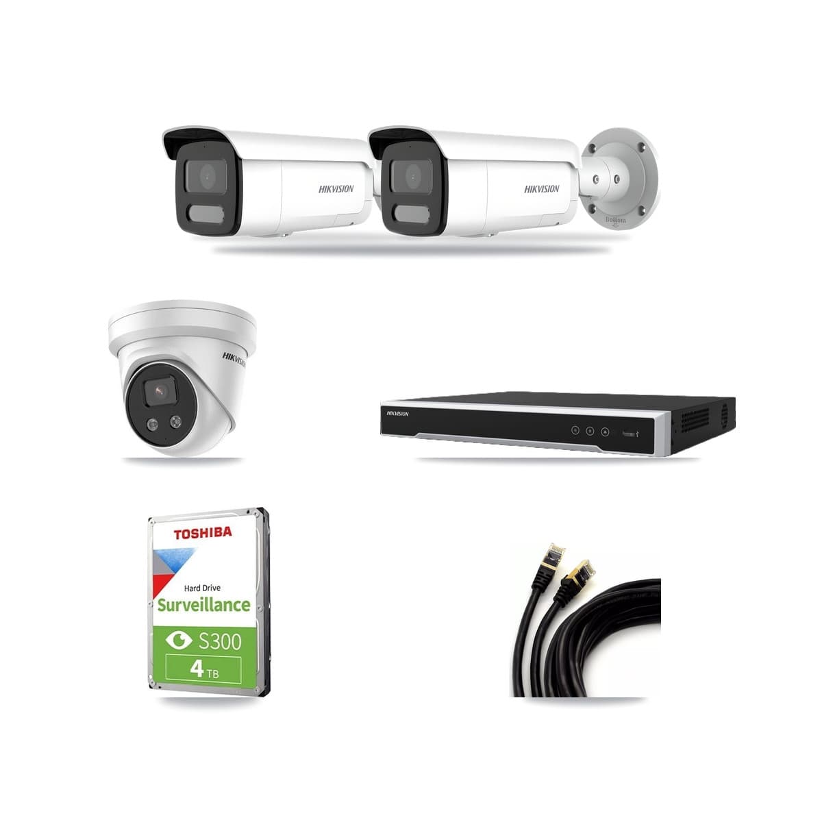 Hikvision 8-Channel 4MP – 5MP CCTV Kit — 2 4MP Bullet + 1 5MP Turret Cameras + 4TB Recording - Image 1