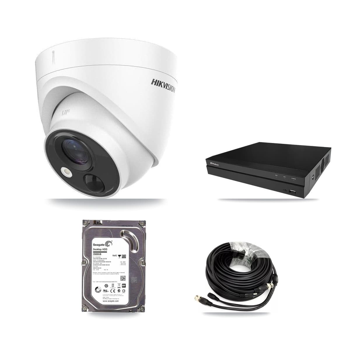 Hikvision & Prolux 8-Channel 5MP CCTV Kit — 4 DS-2CE71H0T Turret Cameras + 2TB Recording - Image 1