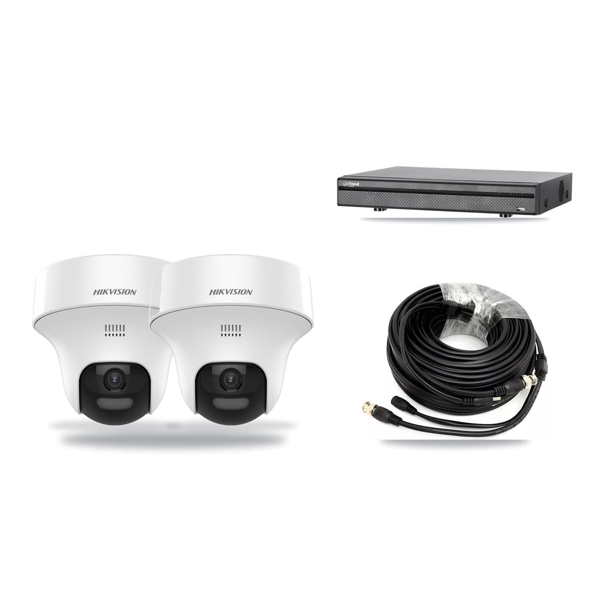 Hikvision & Dahua 8-Channel 5MP CCTV Kit — 2 DS-2CE70K0T Turret Cameras + 3TB Recording (DH-XVR5108H Recorder) - Image 1