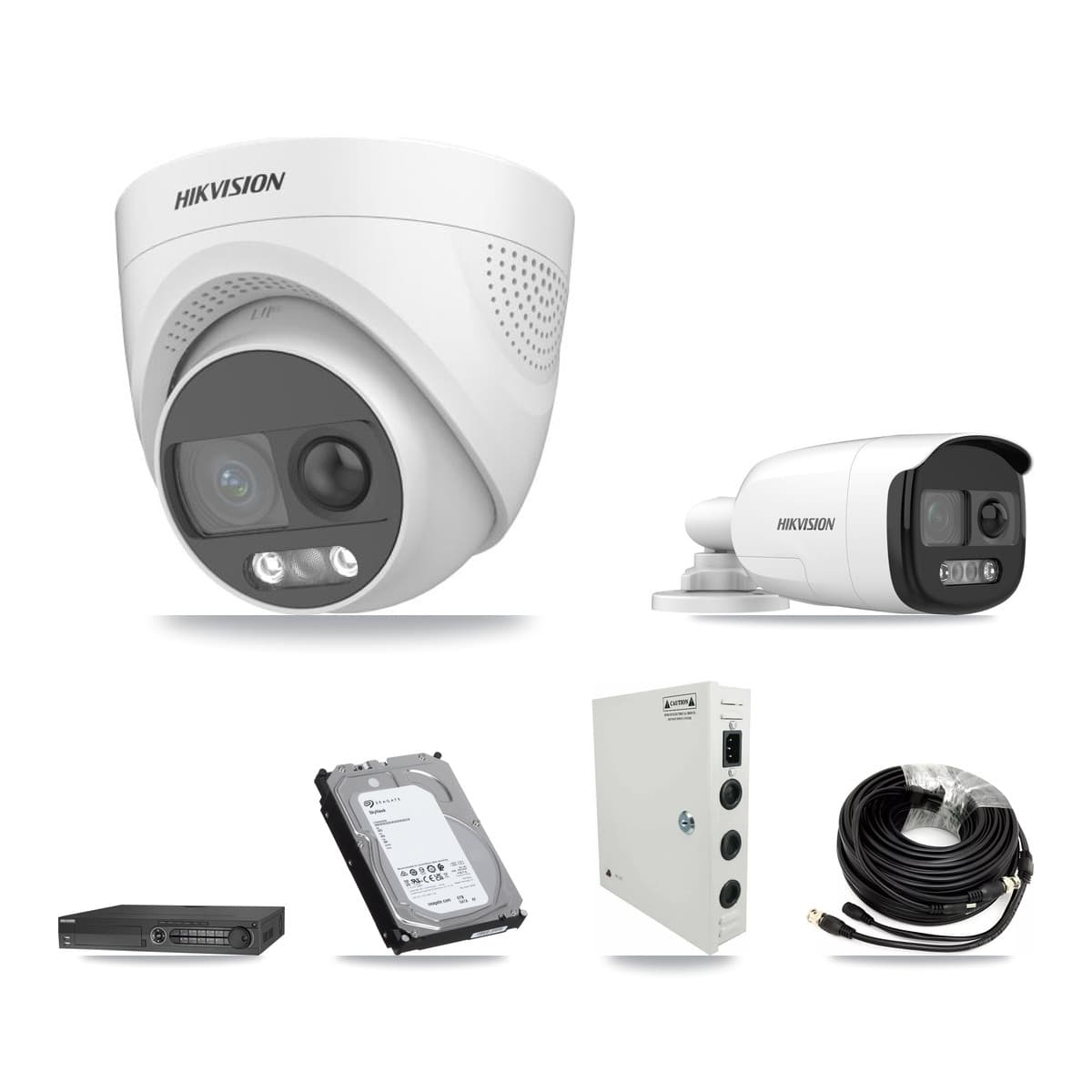Hikvision 32-Channel 5MP CCTV Kit — 1 DS-2CE12KF3T Bullet + 31 DS-2CE72KF3T Turret Cameras + 3× 6TB Recording (IDS-7332HUHI Recorder)