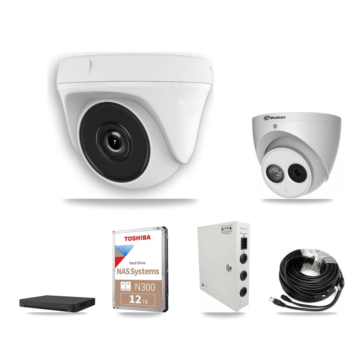 Prolux & Hikvision 32-Channel 2MP – 4MP CCTV Kit — 18 2MP Dome + 1 4MP Turret Cameras + 12TB Recording