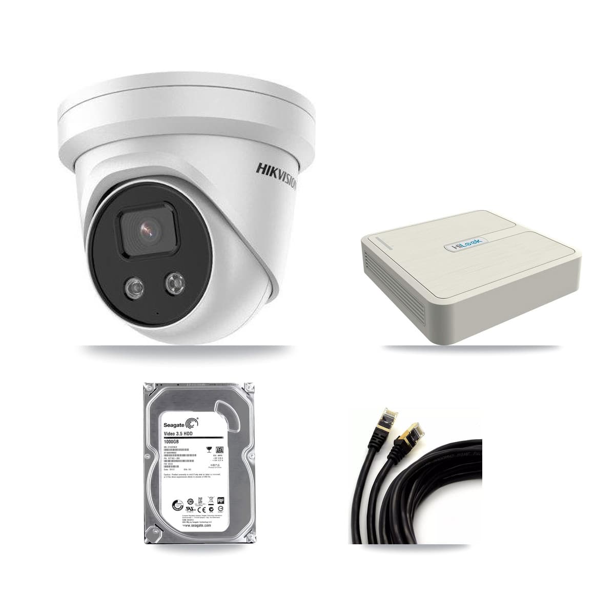 Hikvision & HiLook 8-Channel 5MP CCTV Kit — 1 Turret Camera + 1TB Recording (NVR-108H-D Recorder) - Image 1