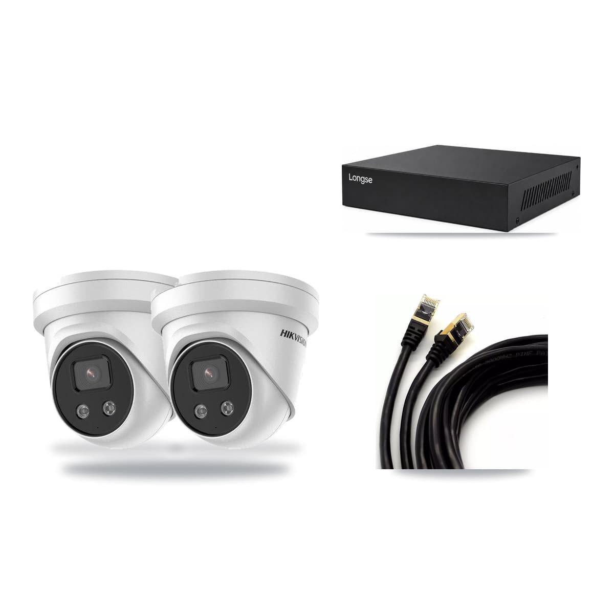 Hikvision & Longse 8-Channel 5MP CCTV Kit — 2 Turret Cameras + 3TB Recording - Image 1