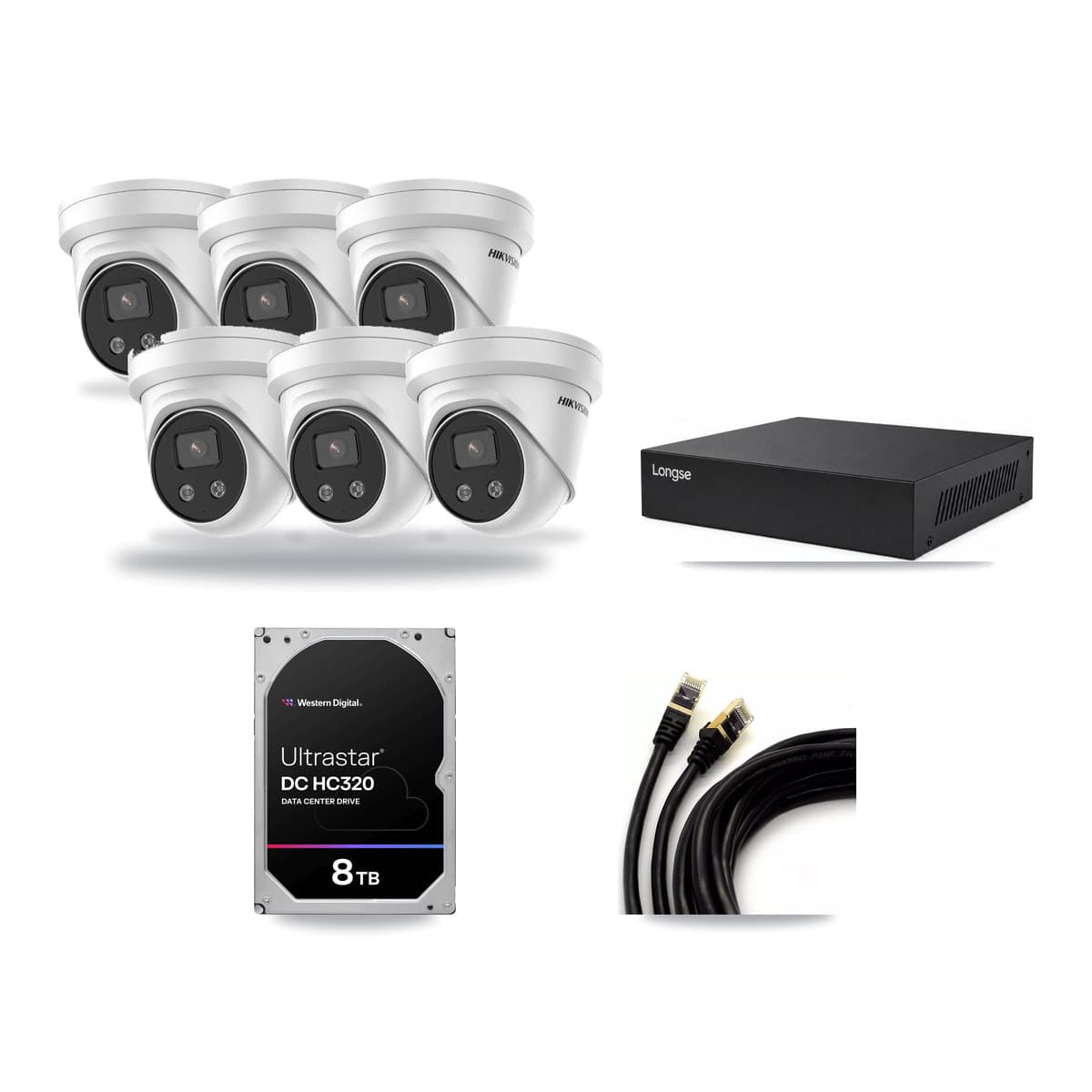 Hikvision & Longse 8-Channel 5MP CCTV Kit — 6 Turret Cameras + 8TB Recording - Image 1