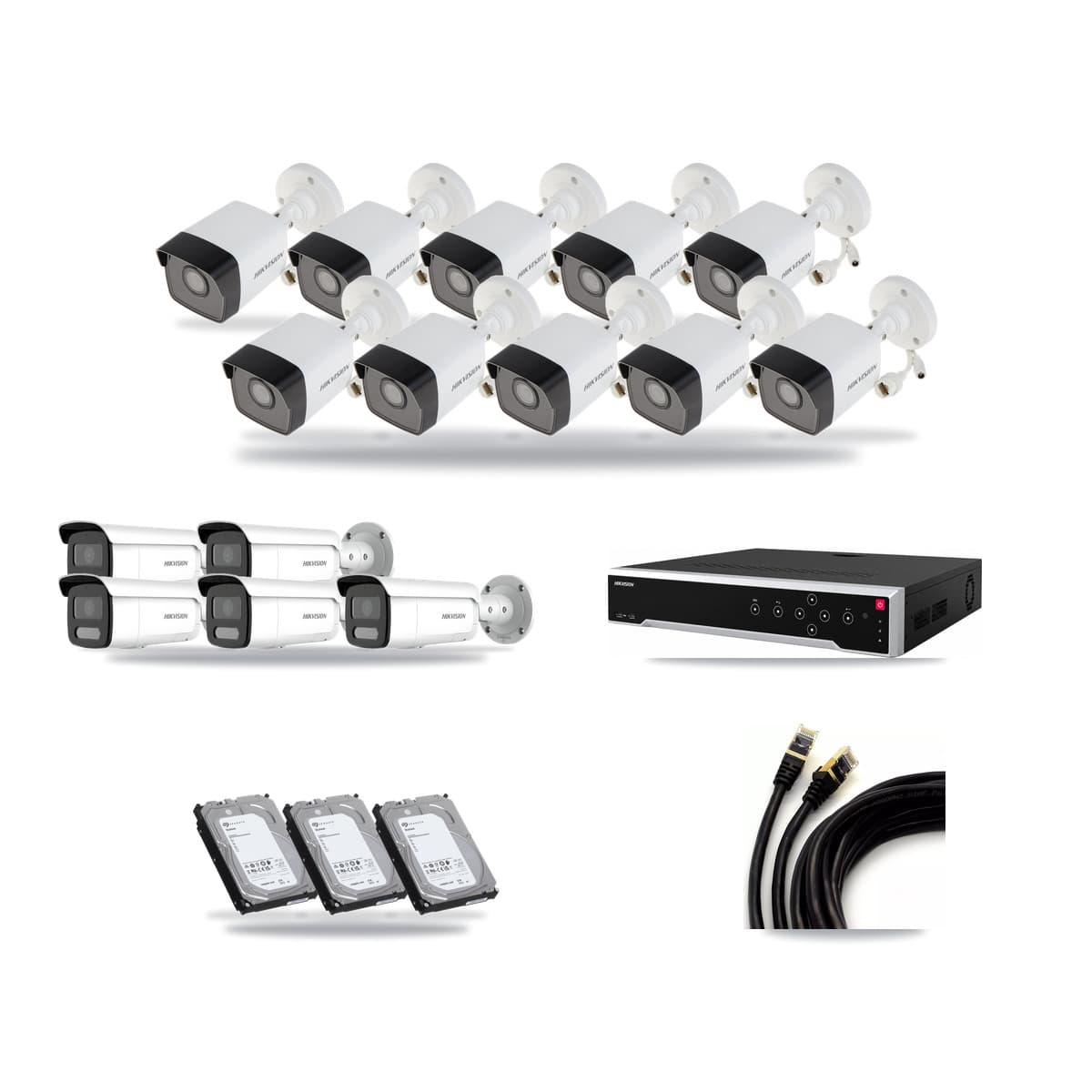 Hikvision 32-Channel 4MP – 5MP CCTV Kit — 10 5MP + 5 4MP Bullet Cameras + 3× 6TB Recording - Image 1