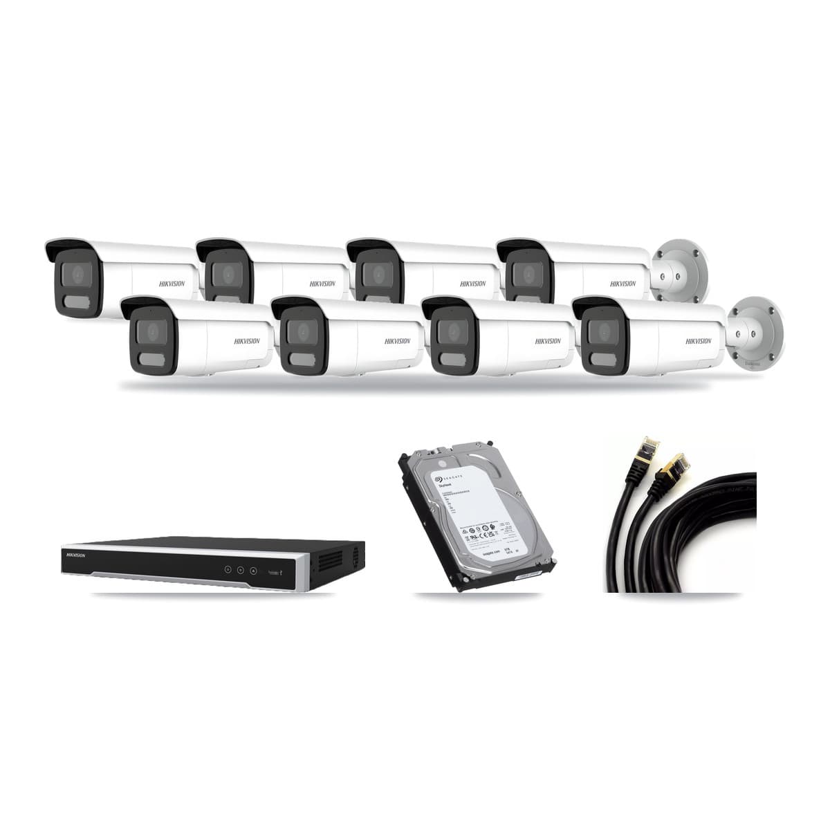 Hikvision 16-Channel 4MP CCTV Kit — 8 Bullet Cameras + 6TB Recording (DS-7616NI-M2 Recorder) - Image 1