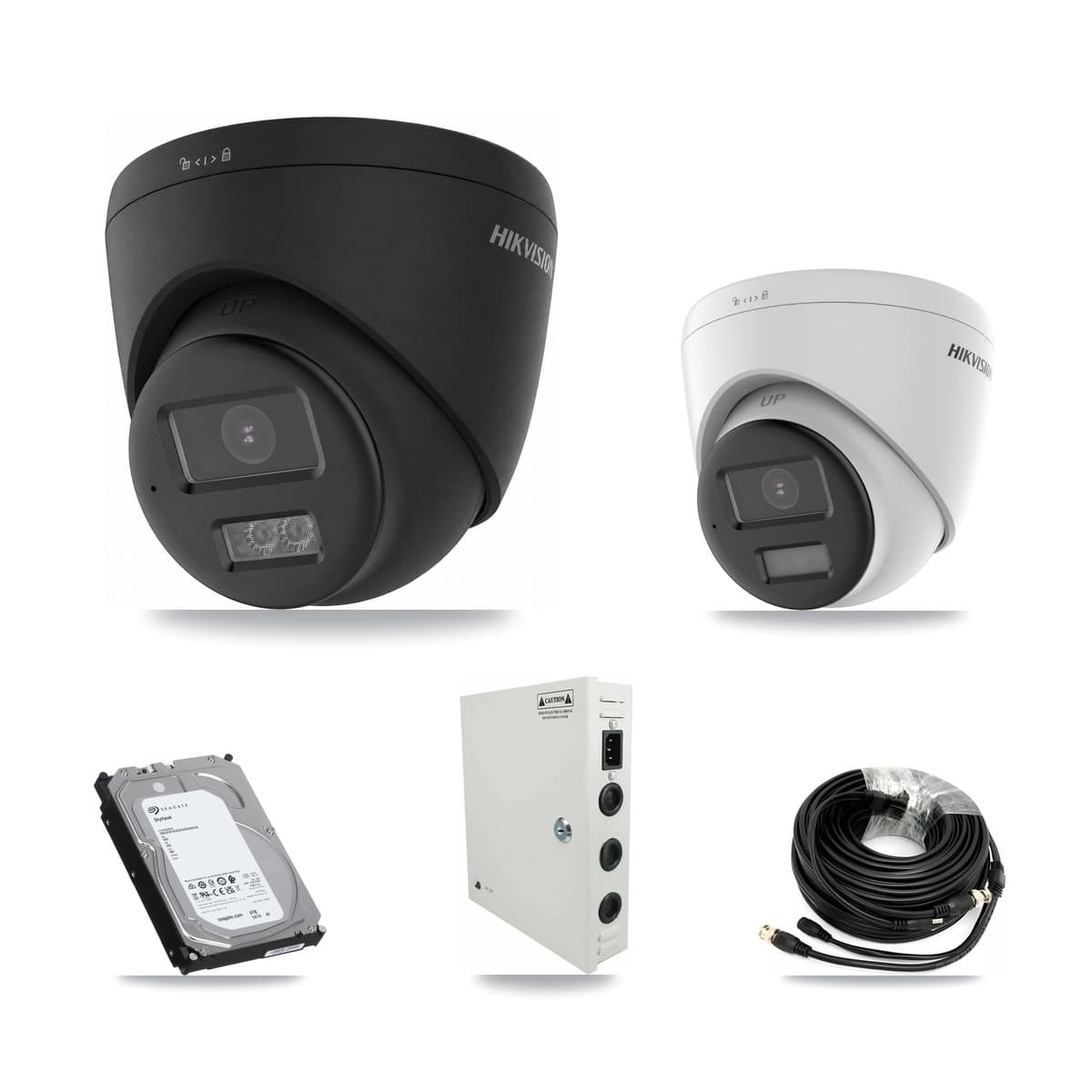 Hikvision 32-Channel 4K CCTV Kit — 8 DS-2CE78U0T + 16 DS-2CE78U0T Turret Cameras + 3× 6TB Recording