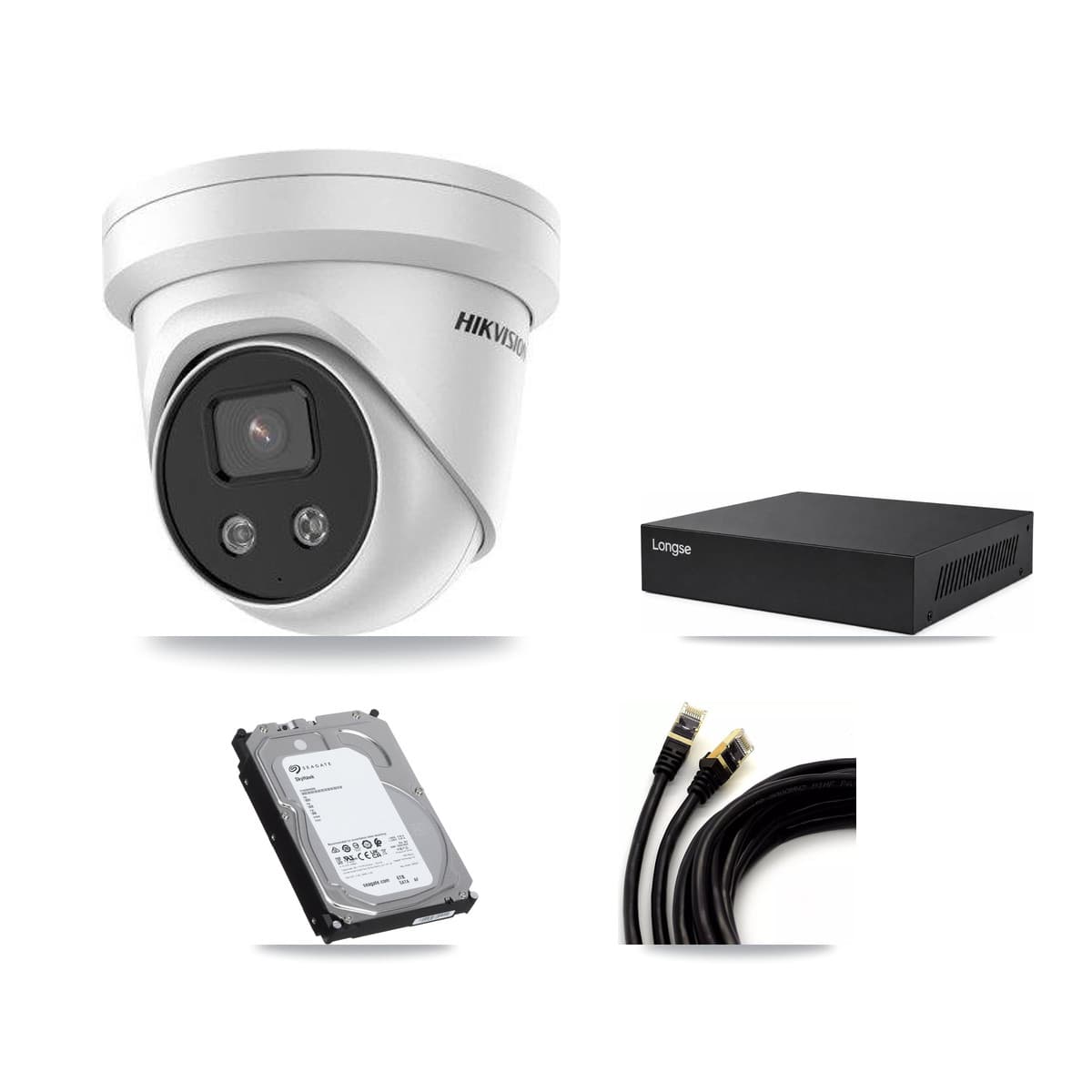 Hikvision & Longse 8-Channel 5MP CCTV Kit — 5 Turret Cameras + 6TB Recording