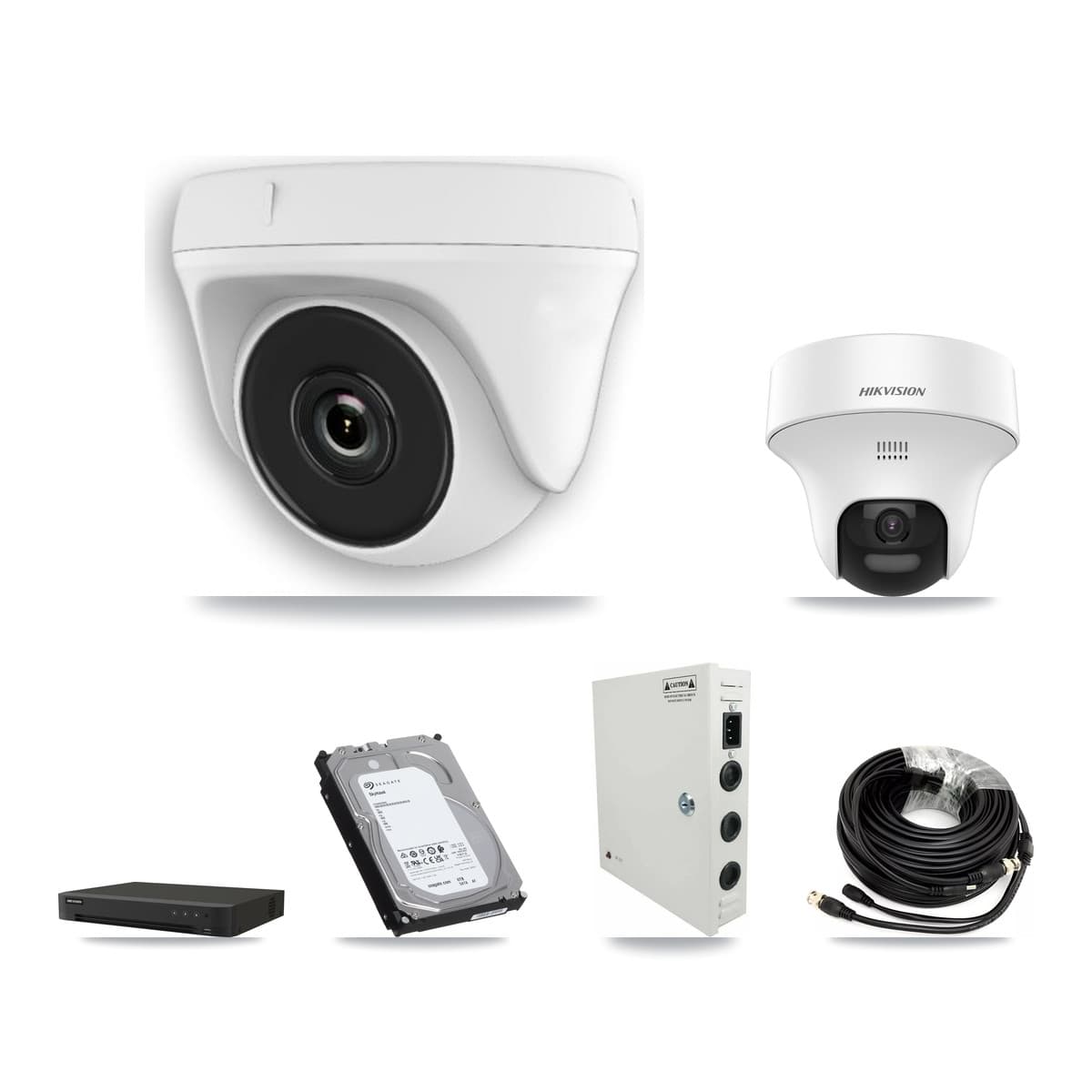 Hikvision 16-Channel 2MP – 5MP CCTV Kit — 5 5MP Turret + 11 White 2MP Dome Cameras + 6TB Recording (IDS-7216HQHI Recorder)