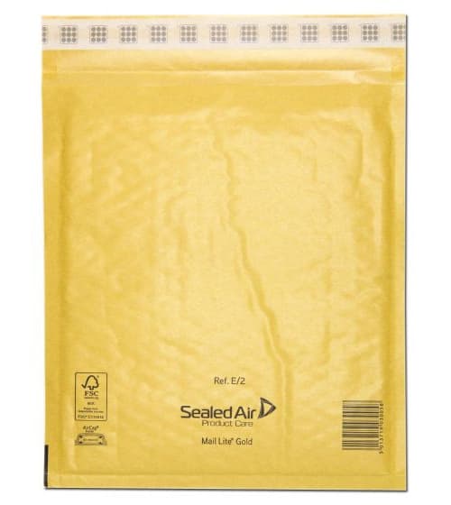 Mail Lite Gold Padded Envelopes - Small Bubble Mailer Bags C/0 for Secure Shipping