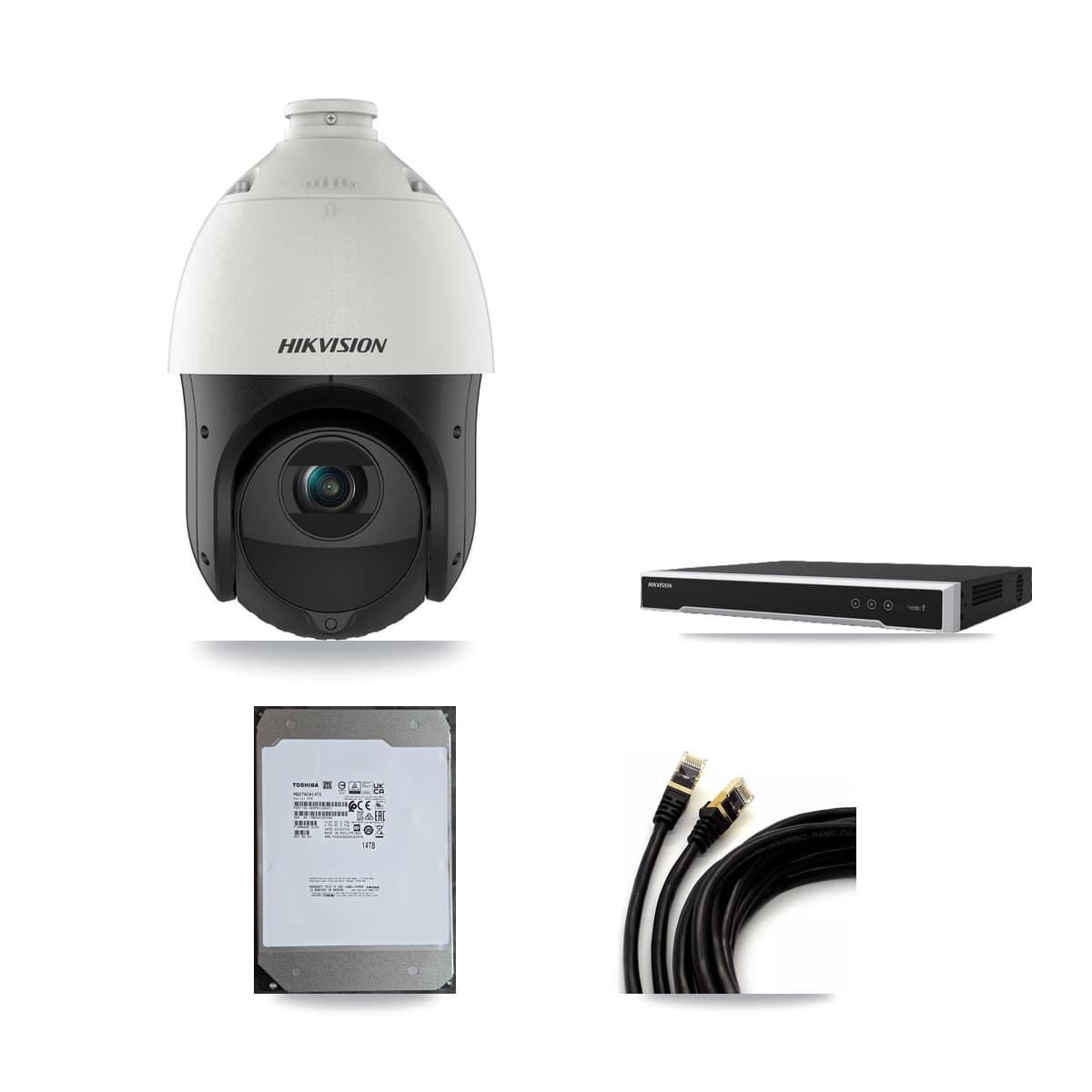 Hikvision 16-Channel 4MP CCTV Kit — 12 DS-2DE4425IW PTZ Cameras + 2× 14TB Recording - Image 1