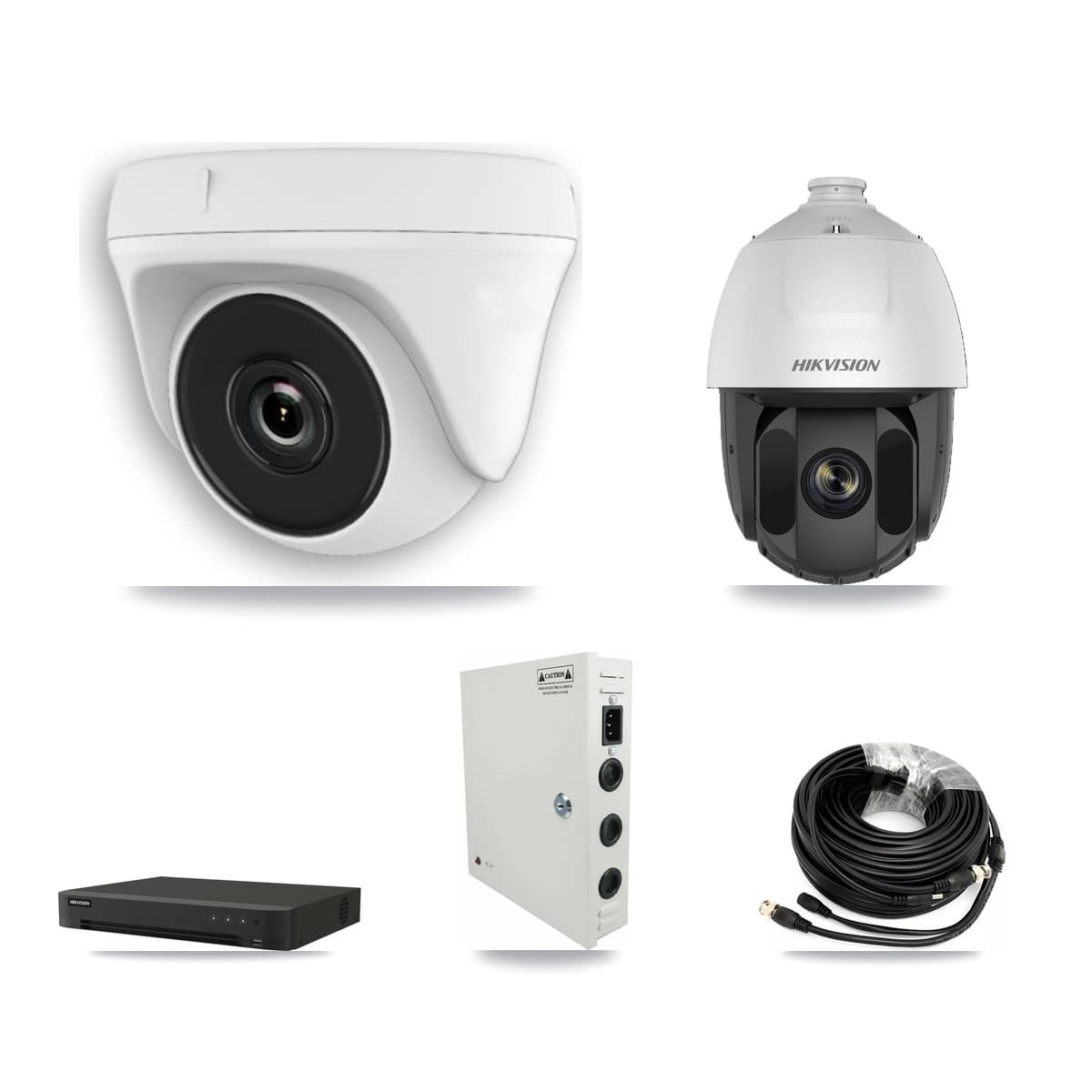 Hikvision 16-Channel 2MP CCTV Kit — 1 PTZ + 11 White Dome Cameras + 8TB Recording (IDS-7216HQHI Recorder)