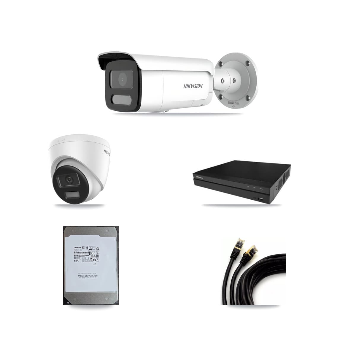 Hikvision & Prolux 16-Channel 4MP – 4K CCTV Kit — 1 4K Turret + 14 4MP Bullet Cameras + 14TB Recording