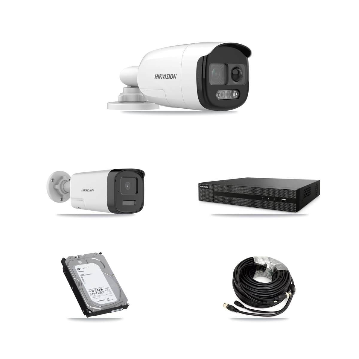 Hikvision 8-Channel 5MP CCTV Kit — 3 DS-2CE12KF3T + 3 DS-2CE17K0T Bullet Cameras + 6TB Recording (DVR-8CH Recorder)