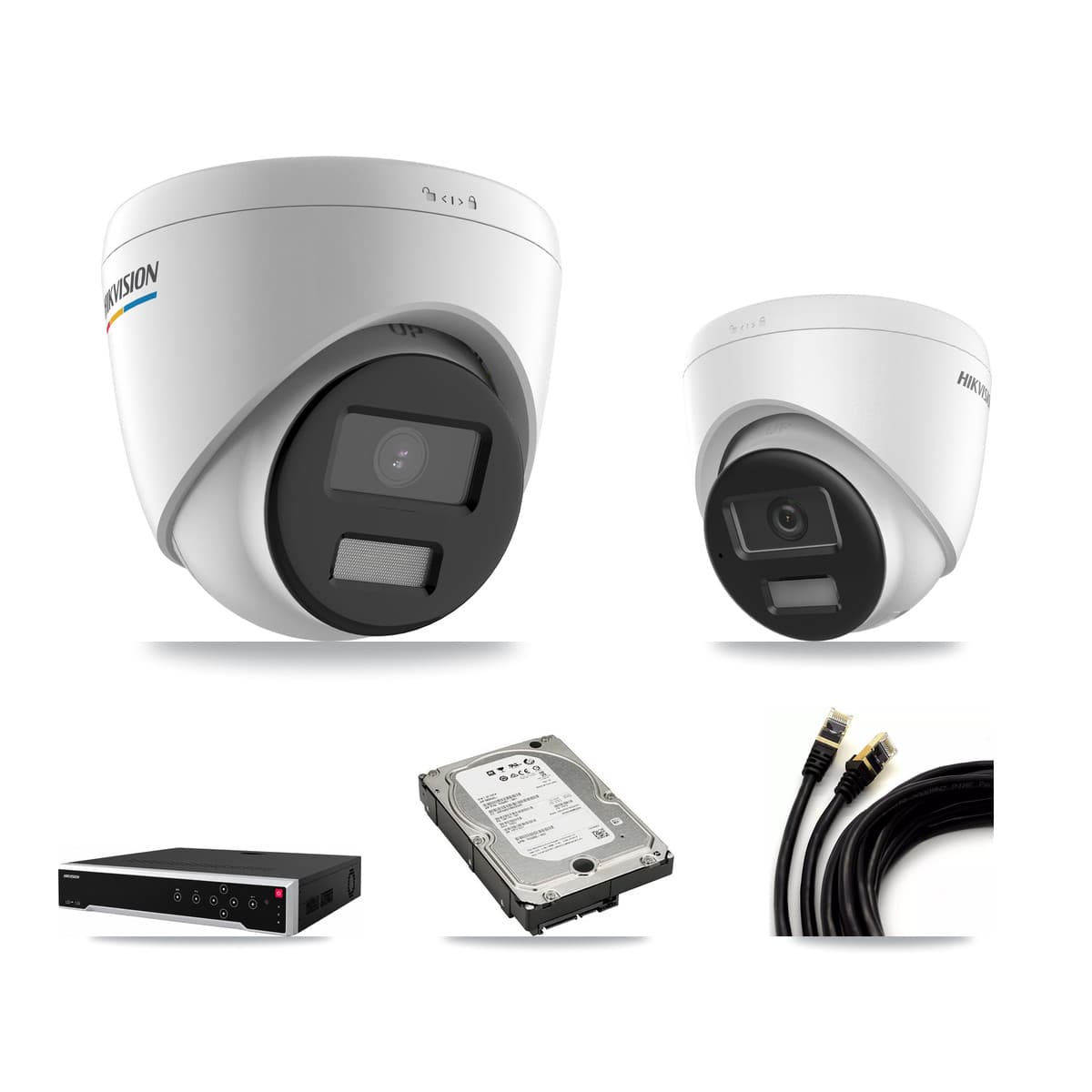 Hikvision 32-Channel 2MP – 4K CCTV Kit — 3 2MP + 1 4K Turret Cameras + 5TB Recording