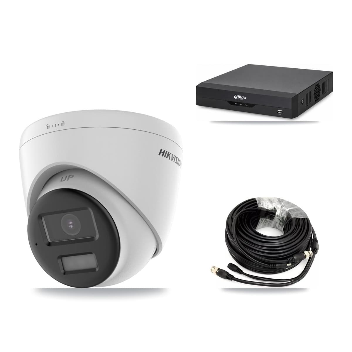 Hikvision & Dahua 4-Channel 4K CCTV Kit — 3 DS-2CE78U0T Turret Cameras + 8TB Recording