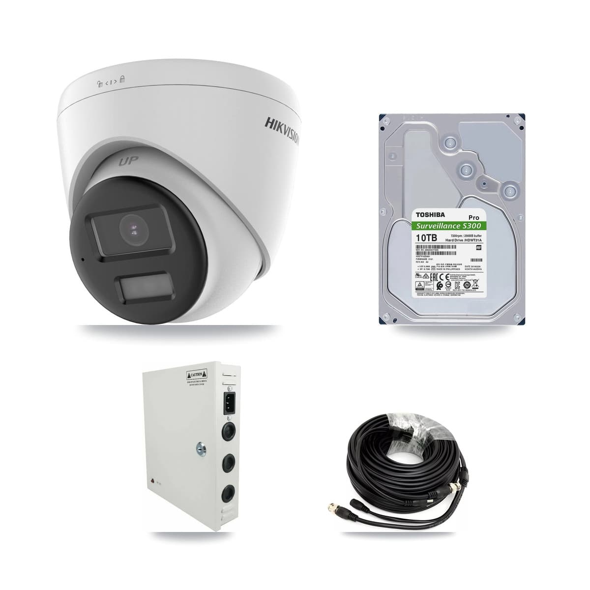 Hikvision 32-Channel 5MP CCTV Kit — 32 DS-2CE78K0T-LPTS Turret Cameras + 10TB Recording (IDS-7332HUHI-M4/S Recorder)