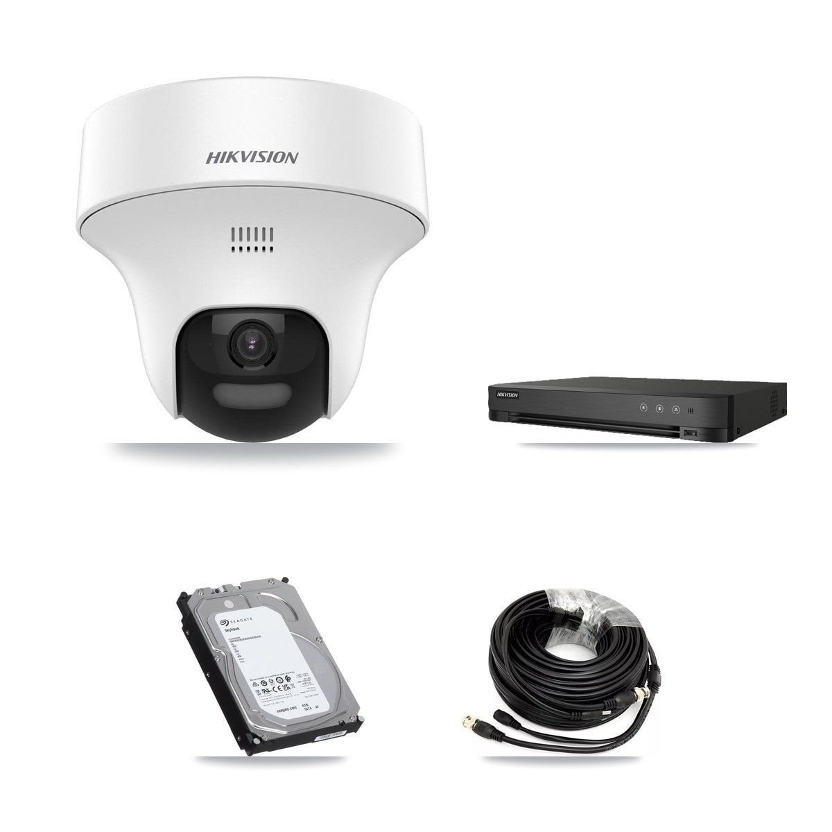 Hikvision IDS-7208HUHI-M1/E 8-Channel DVR CCTV Kit — 5× DS-2CE70K0T-PTLTS 5MP Cameras + 6TB HDD - Image 1