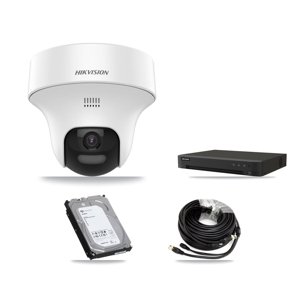 Hikvision 16-Channel 5MP CCTV Kit — 4 DS-2CE70K0T Turret Cameras + 6TB Recording (IDS-7216HQHI Recorder)