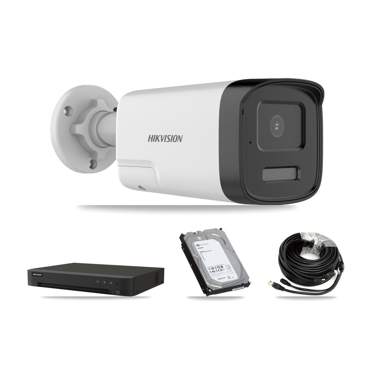 Hikvision 8-Channel 5MP CCTV Kit — 4 DS-2CE17K0T-LXTS Bullet Cameras + 6TB Recording (IDS-7208HUHI-M1/XT Recorder)