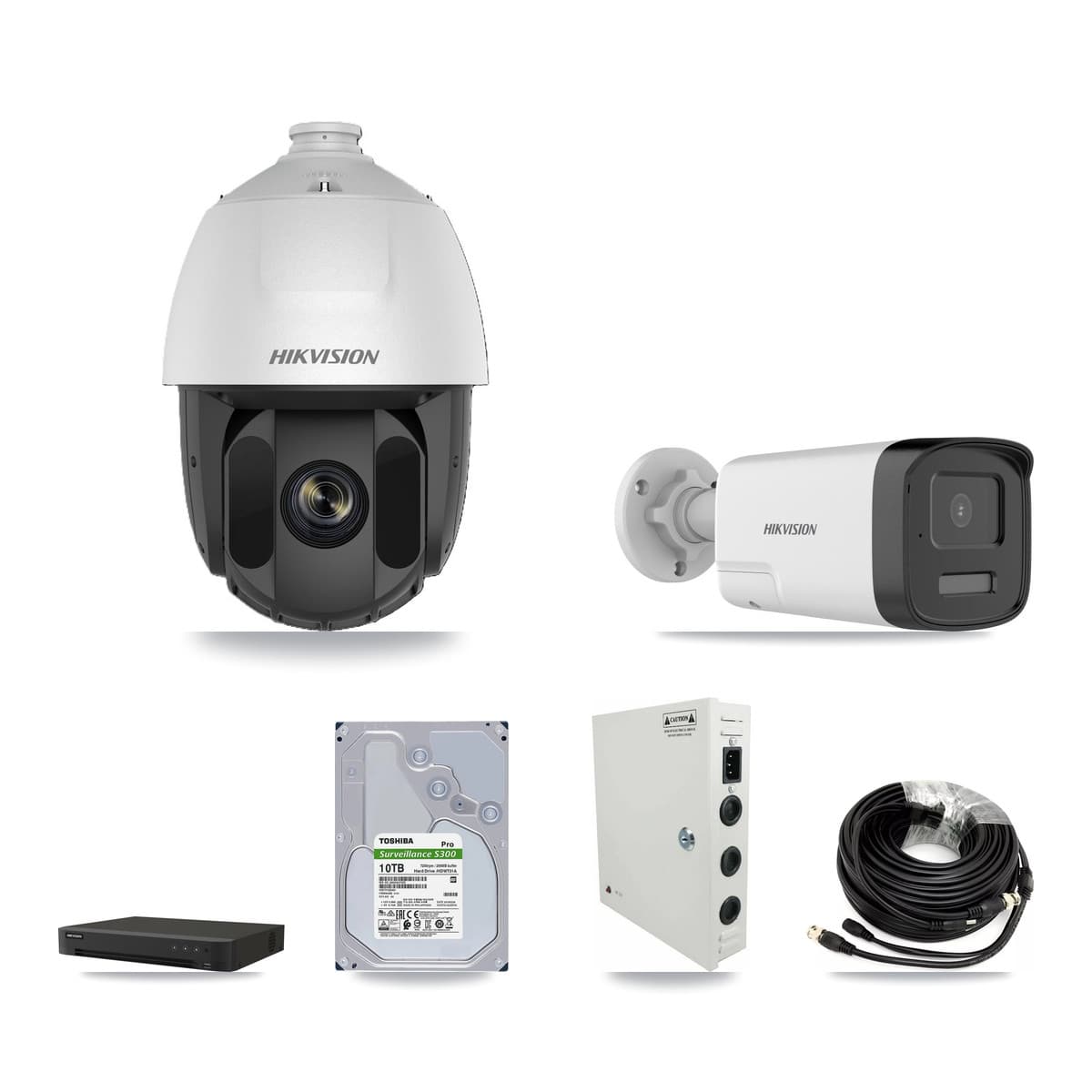 Hikvision 16-Channel 2MP – 5MP CCTV Kit — 13 DS-2AE5225TI 2MP PTZ + 1 DS-2CE17K0T 5MP Bullet Cameras + 10TB Recording - Image 1