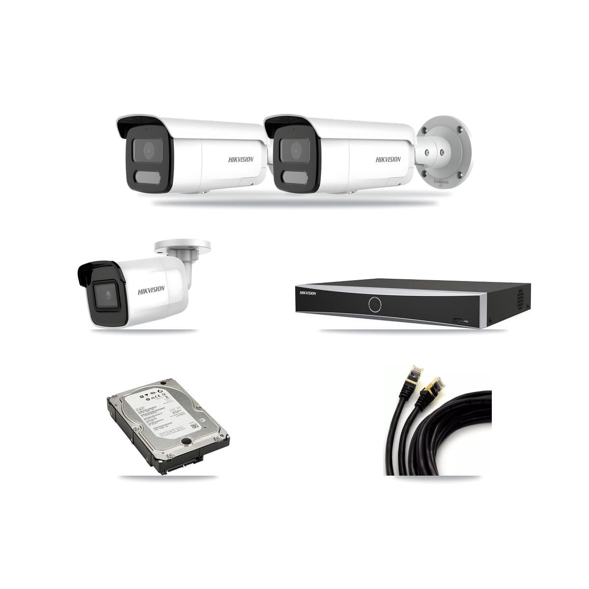 Hikvision 4-Channel 4MP – 4K CCTV Kit — 1 4K + 2 4MP Bullet Cameras + 5TB Recording - Image 1