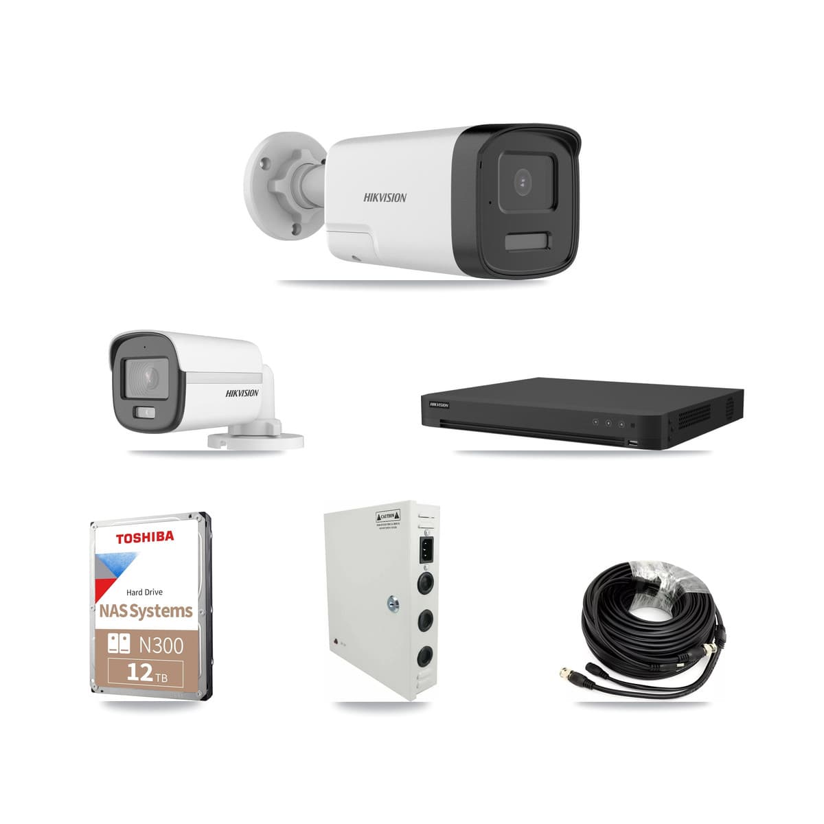 Hikvision 32-Channel 5MP CCTV Kit — 1 DS-2CE12KF0T + 29 DS-2CE17K0T Bullet Cameras + 2× 12TB Recording