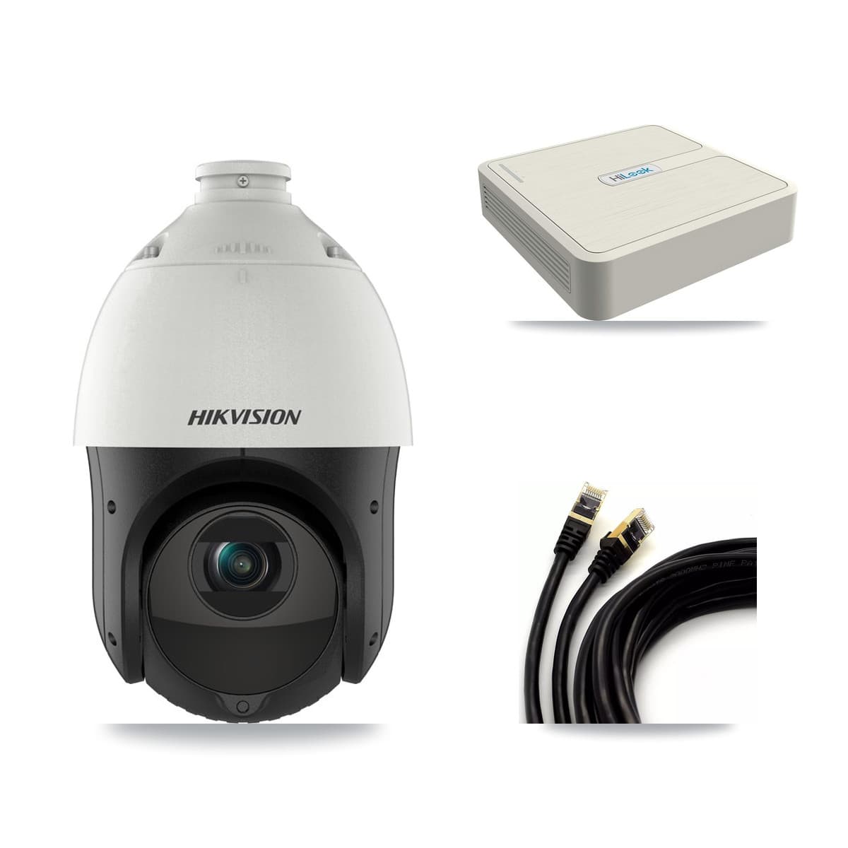 Hikvision & HiLook 8-Channel 4MP CCTV Kit — 2 DS-2DE4425IW PTZ Cameras + 3TB Recording (NVR-108H-D Recorder)