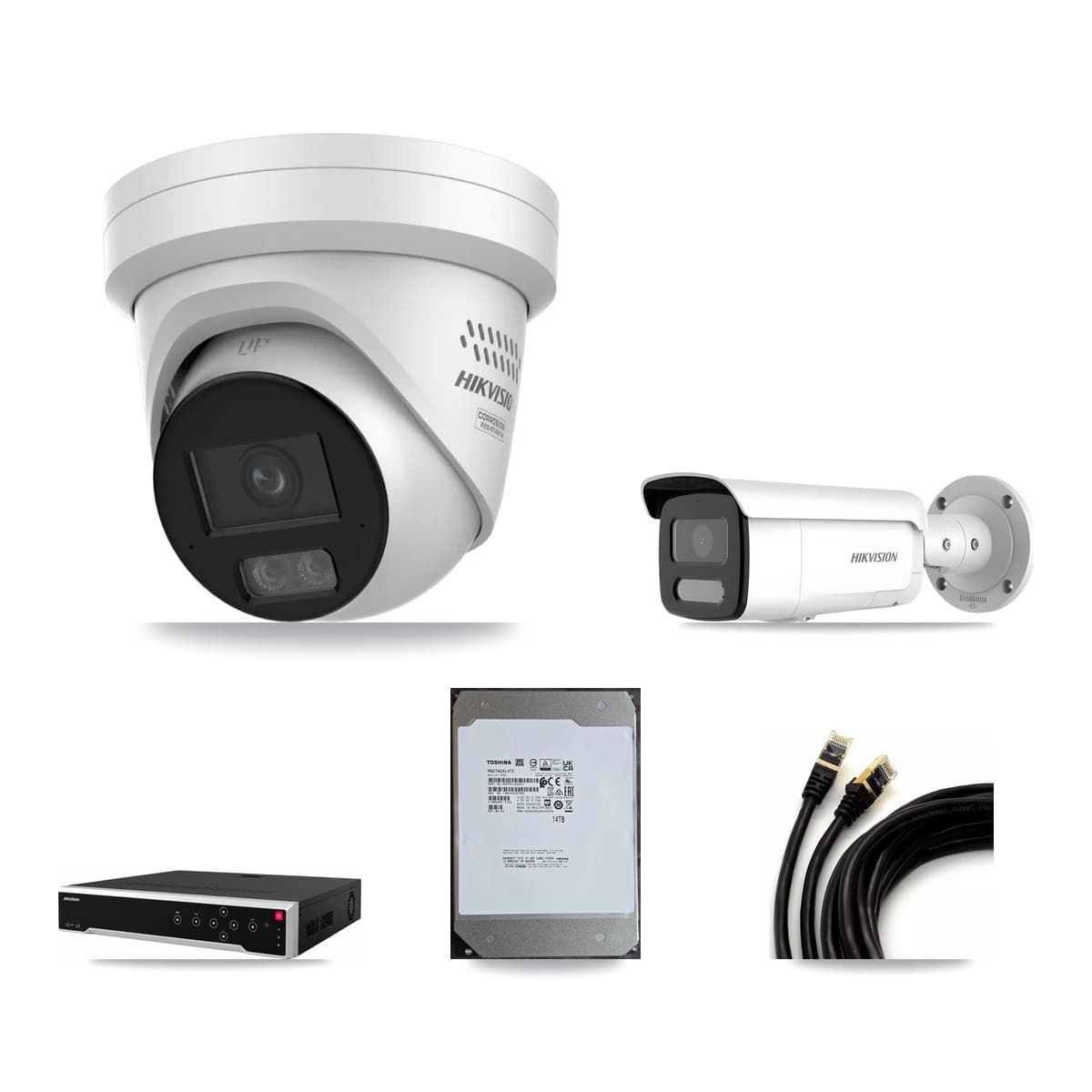 Hikvision 32-Channel 4MP CCTV Kit — 8 Turret + 4 Bullet Cameras + 14TB Recording