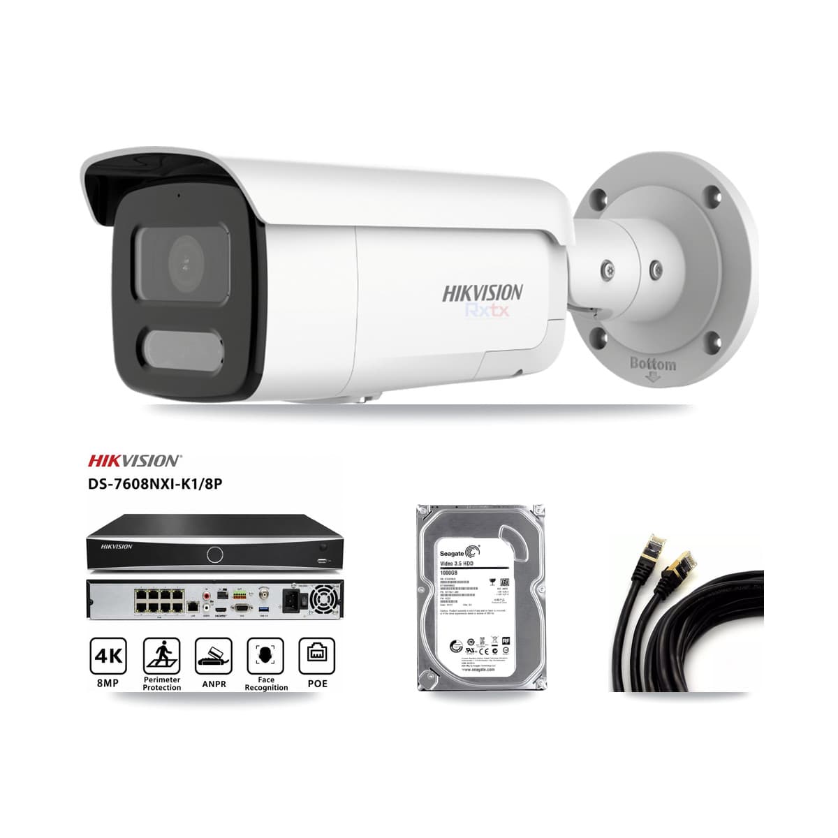 Hikvision 8-Channel 4K CCTV Kit — 1 Bullet Camera + 1TB Recording - Image 1