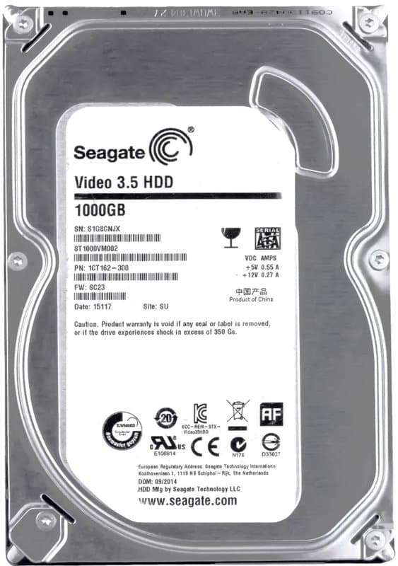 Seagate 1TB - HDD 3.5" SATA Hard Drives – Free Installation with Any CCTV Kit or Package -Ideal for 24/7 continuous recording