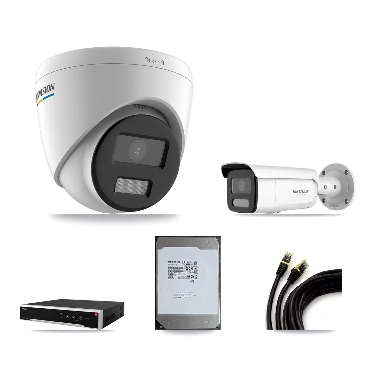 Hikvision 32-Channel 2MP – 4K CCTV Kit — 17 2MP Turret + 1 4K Bullet Cameras + 14TB Recording