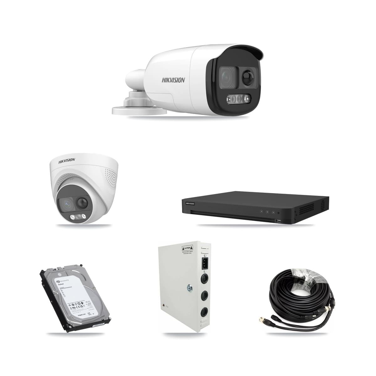 Hikvision 16-Channel 5MP CCTV Kit — 6 DS-2CE12KF3T Bullet + 6 DS-2CE72KF3T Turret Cameras + 6TB Recording (IDS-7216HUHI Recorder)