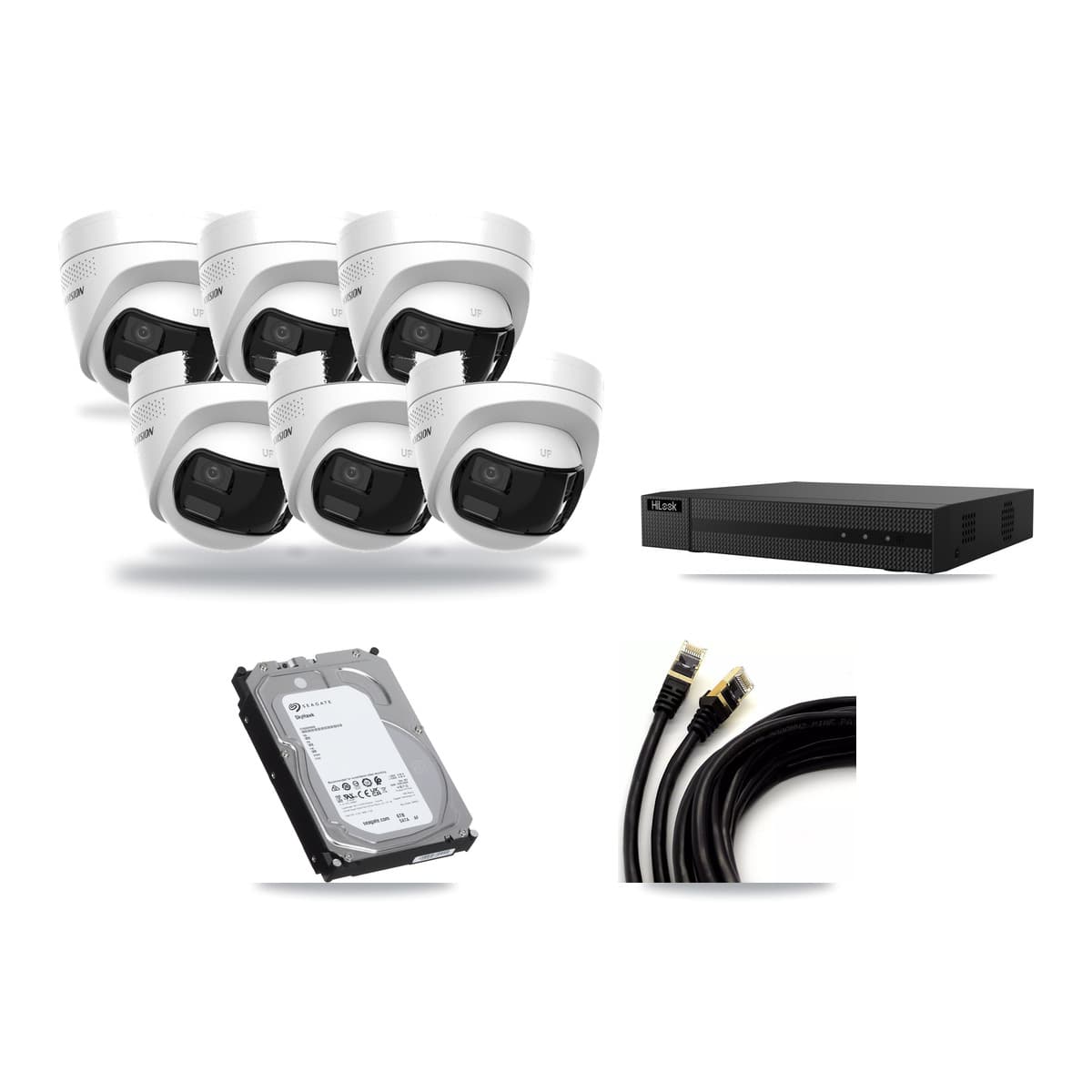HiLook 8-Channel 4K CCTV Kit — 6 Turret Cameras + 6TB Recording - Image 1