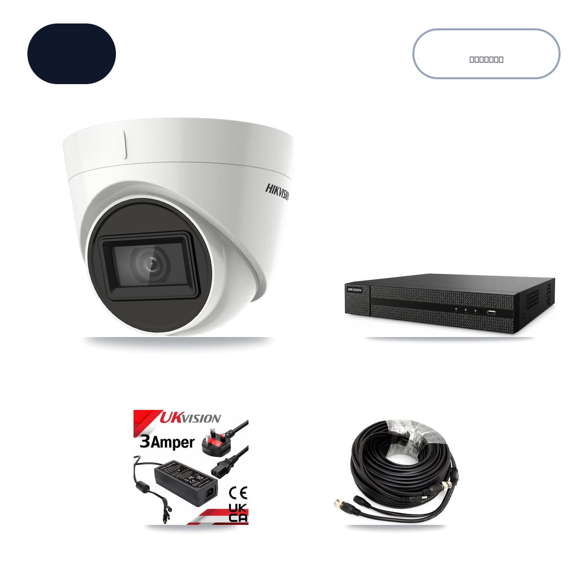 Hikvision 8-Channel 4K CCTV Kit — 4 DS-2CE78U1T Turret Cameras + 6TB Recording (DVR-8CH Recorder)