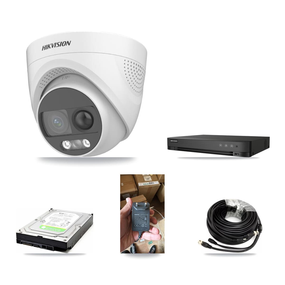 Hikvision 4-Channel 5MP CCTV Kit — 1 DS-2CE72KF3T Turret Camera + 1TB Recording (IDS-7204HUHI Recorder)
