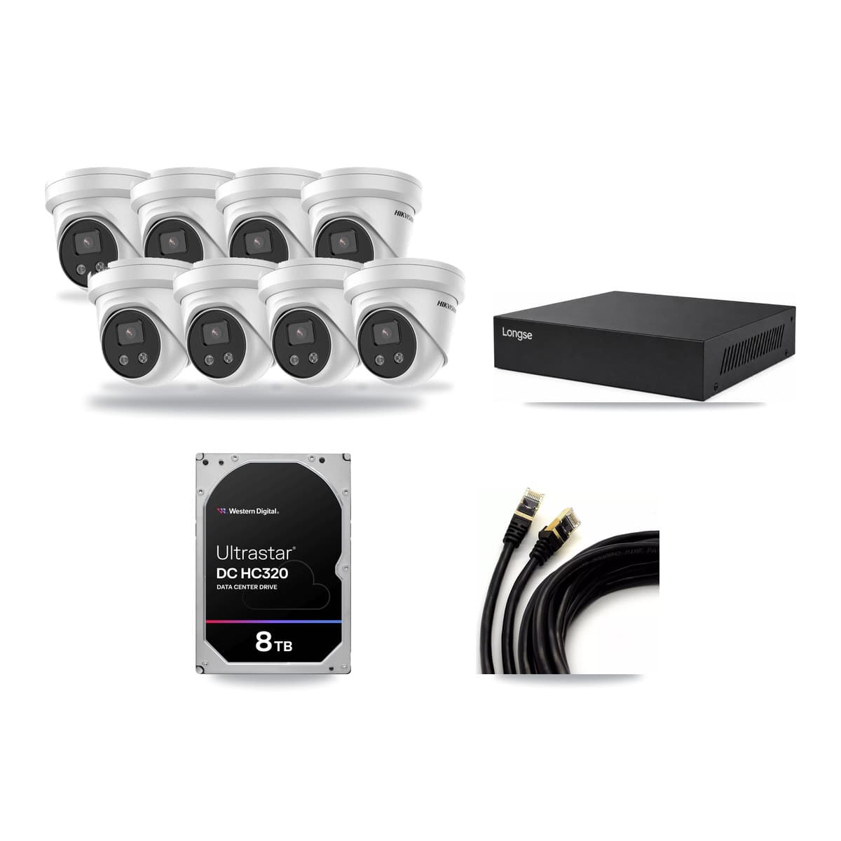 Hikvision & Longse 8-Channel 5MP CCTV Kit — 8 Turret Cameras + 8TB Recording - Image 1