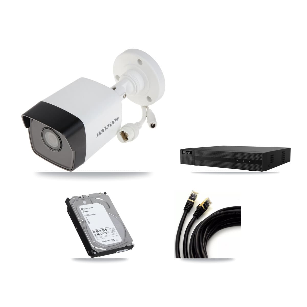 Hikvision & HiLook 8-Channel 5MP CCTV Kit — 4 Bullet Cameras + 6TB Recording (NVR-108MH-D Recorder)