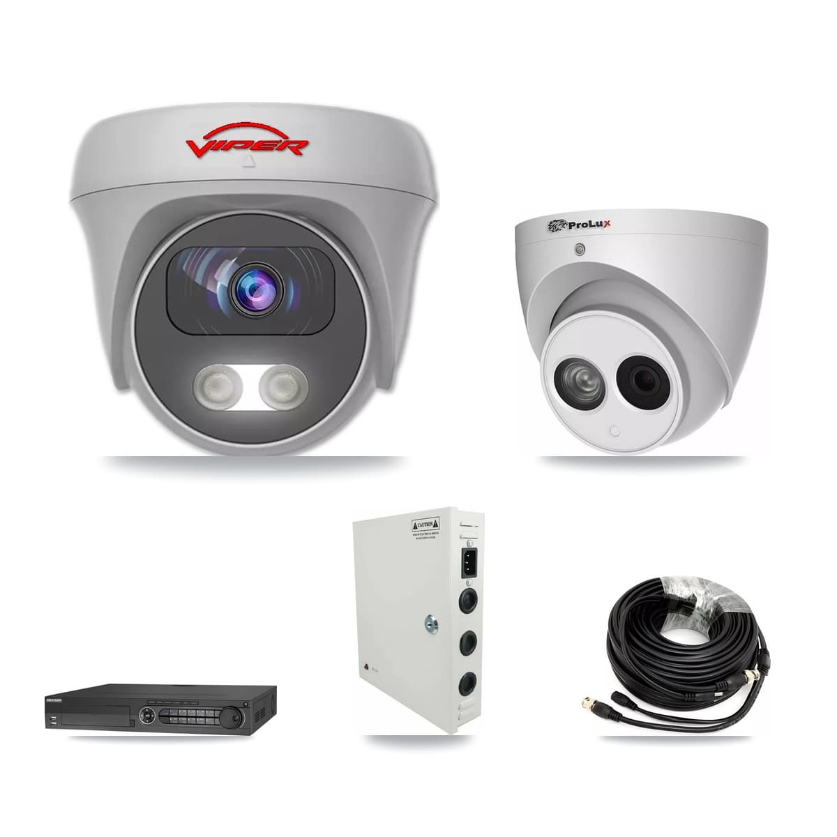 32-Channel 4MP – 5MP CCTV Kit — 8 4MP Turret + 16 5MP Cameras + 4× 8TB Recording