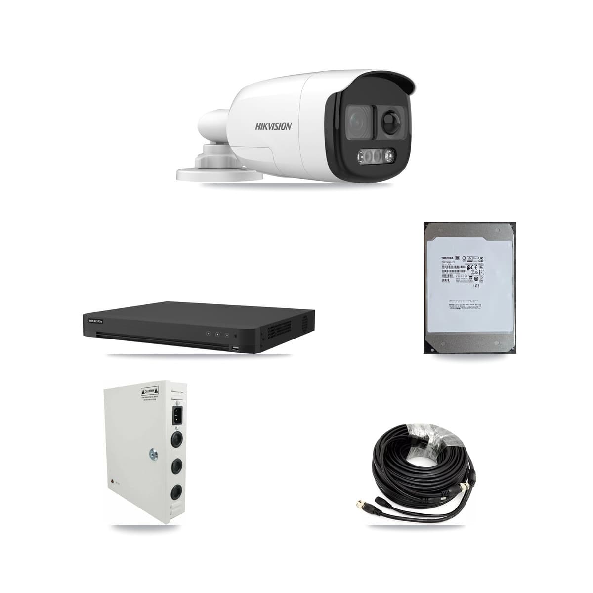 Hikvision 16-Channel 5MP CCTV Kit — 16 DS-2CE12KF3T Bullet Cameras + 14TB Recording